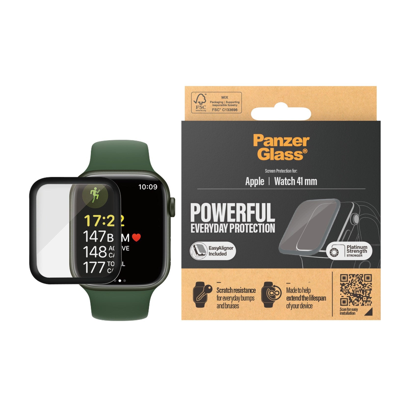 PanzerGlass® Apple Watch Series 9 | 8 | 7 | 41mm | Screen Protector Glass